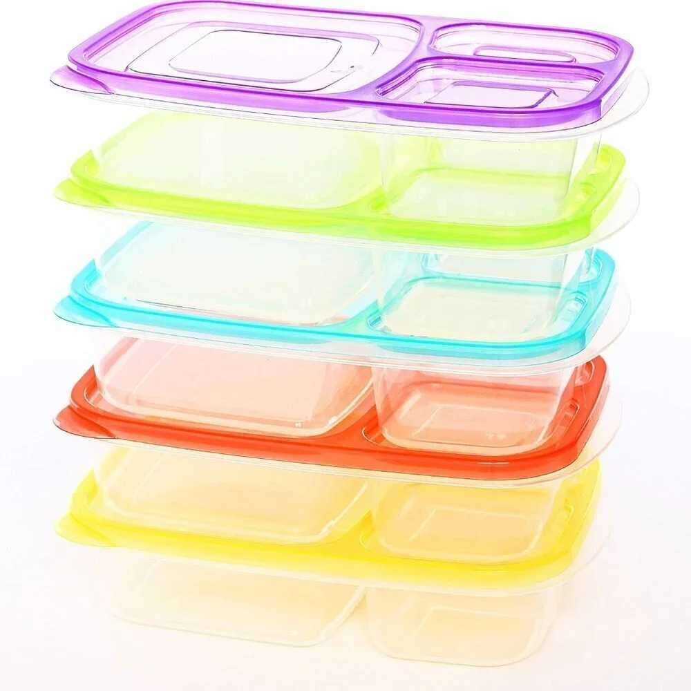NWT - Simplete – 3 Compartment Bento Lunch Box - Set of 5